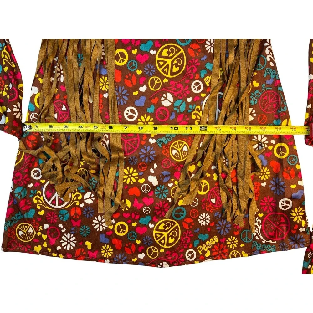 Spirit Women's Peace & Love Hippie Halloween Costume  S / M (2-8)  Party 70s - Picture 7 of 10